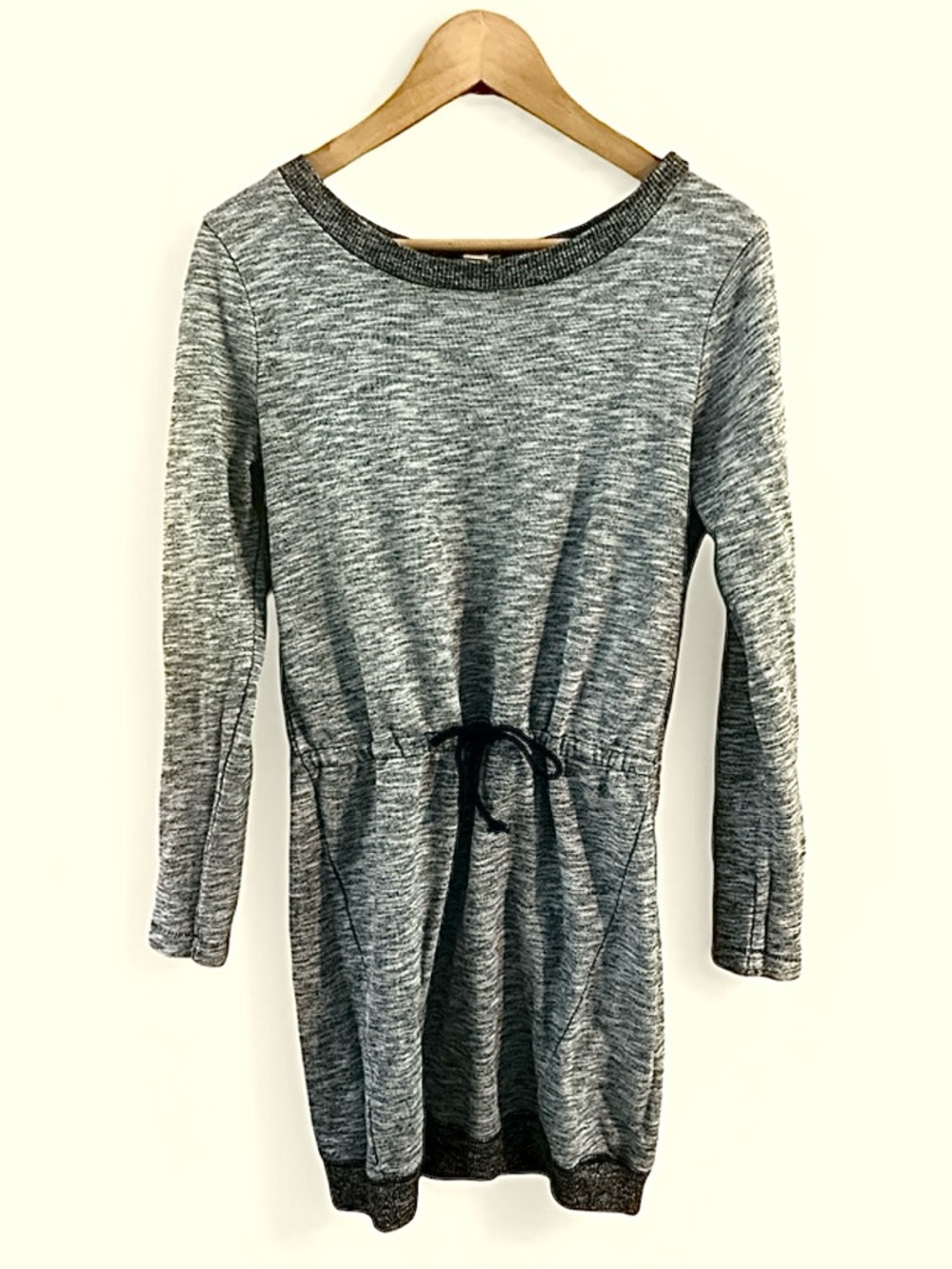 CONVERSE WOMEN’S SMALL Gray Drawstring-Waist Long Sleeve Tunic